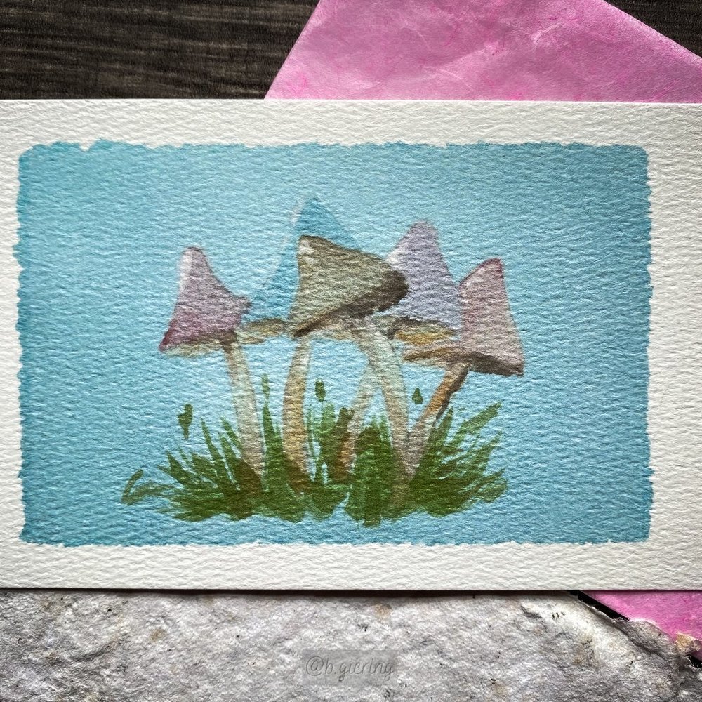 Watercolor Mushroom Print (6x4)